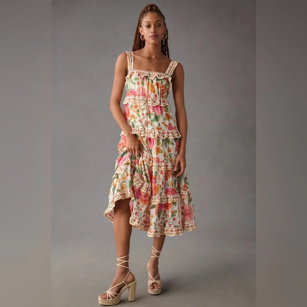 FARM Rio Macaw Bloom Ruffle Tiered Dress - Picture 3 of 15